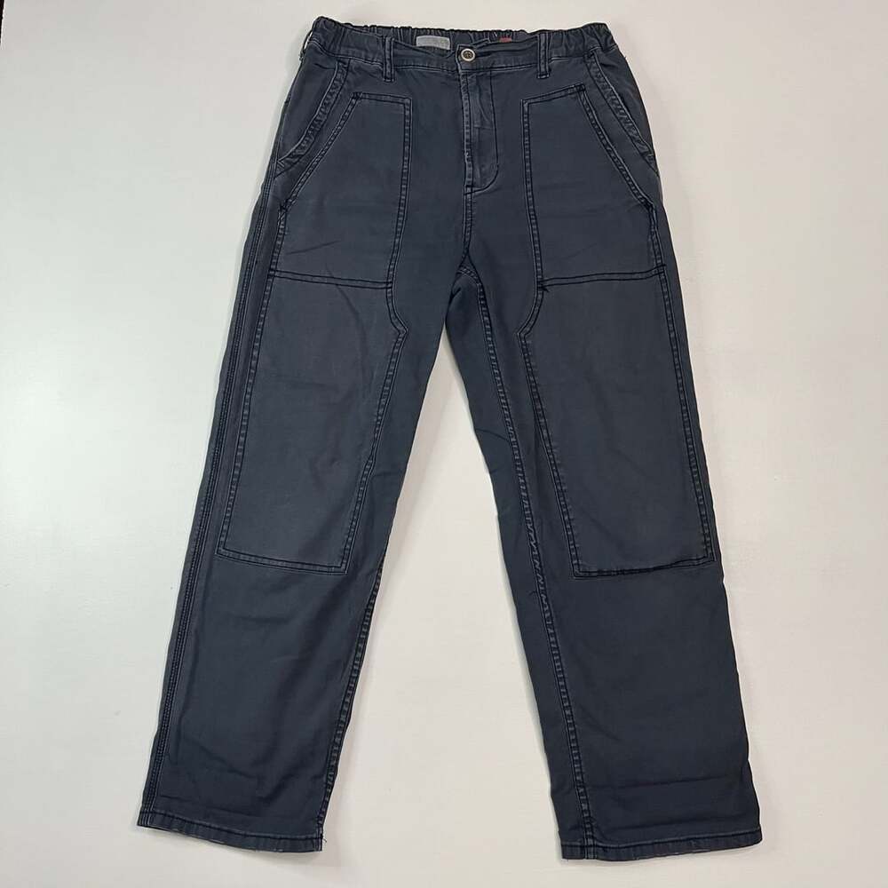 Pilcro Utility Pants Size 29 Dark Gray Cargo Wide Leg Charcoal - Picture 2 of 11